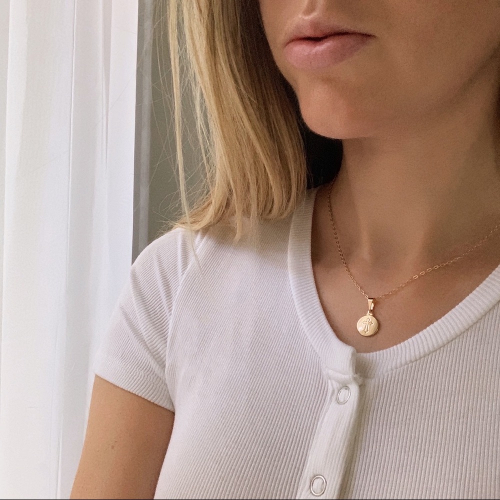 Petite Cross Necklace | 18k Gold Filled - Picture 3 of 7